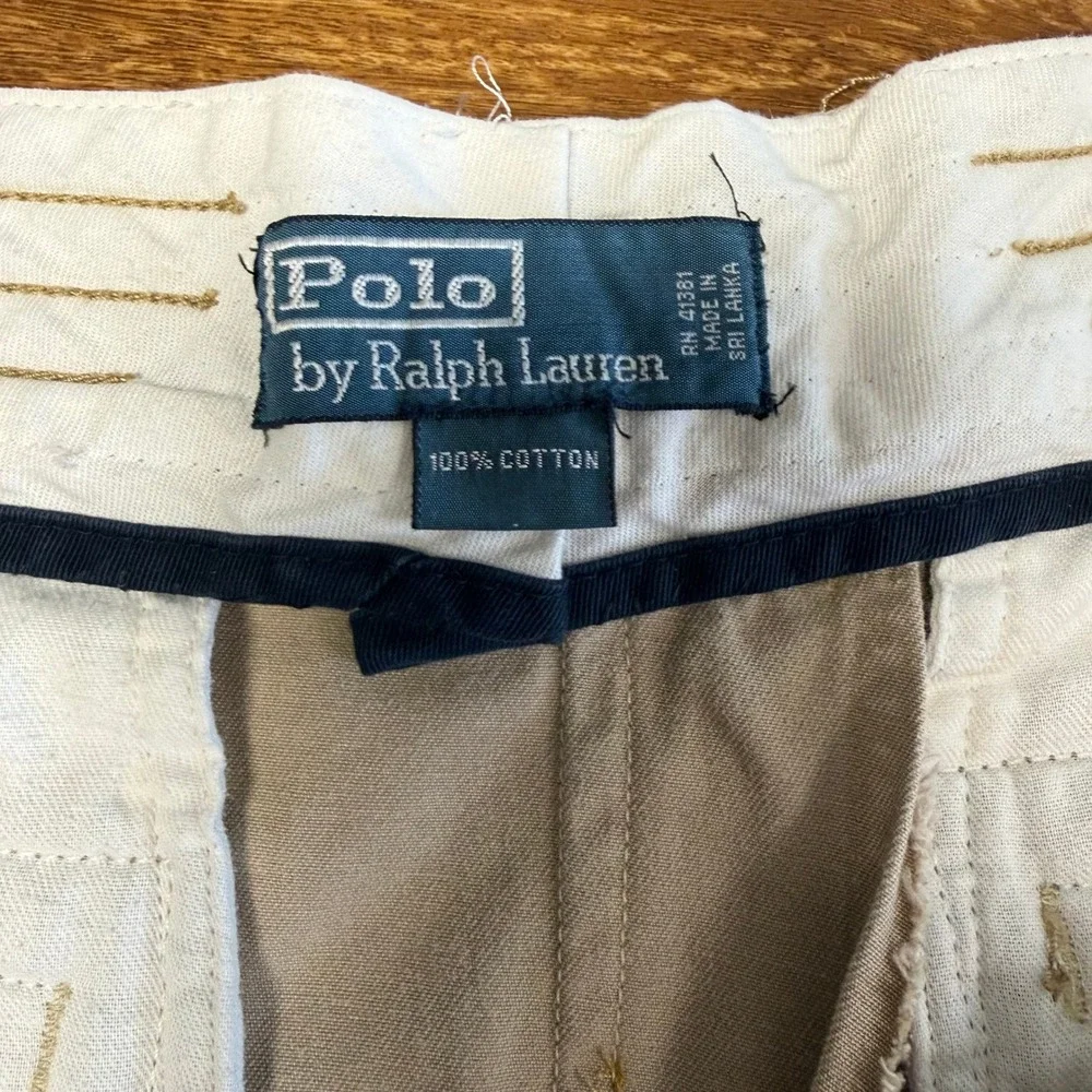 Polo Ralph Lauren Cargo Shorts Mens‎ 44T Khaki Tan Classic Chino Cotton Twill